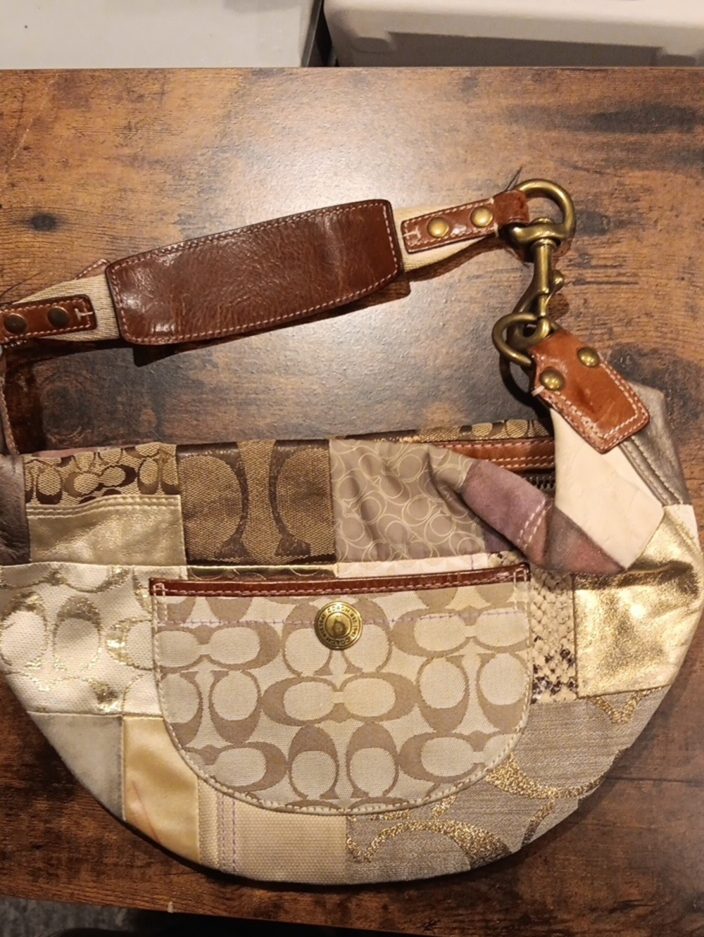 Vintage Y2K Coach Patchwork Ergo Hobo Bag (Style E06S-10019)